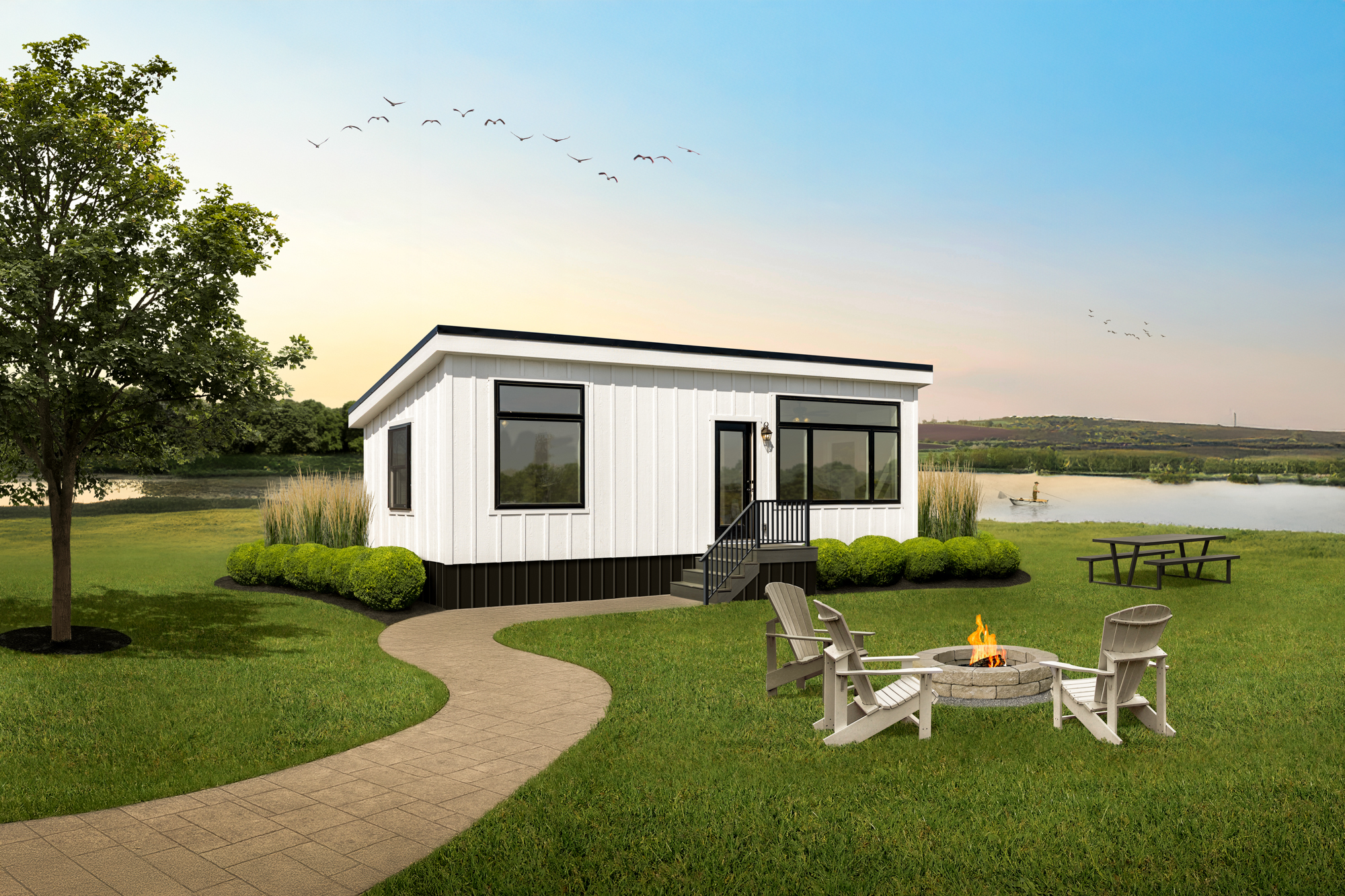 Saratoga Cabin with Walkway and Fire Pit