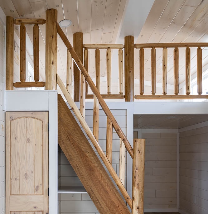 log post and railing