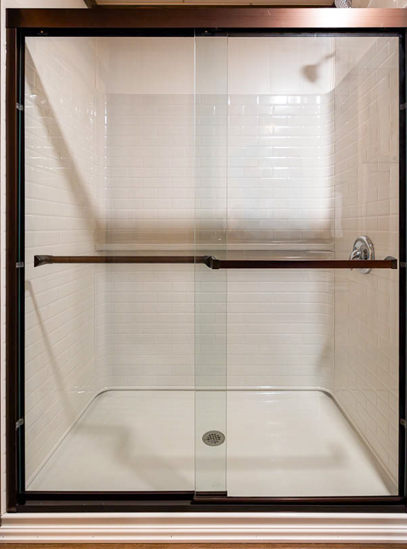 60" shower sliding shower door with black frame + $1423
