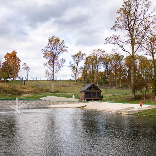 Apex Style 1 exterior front with pond