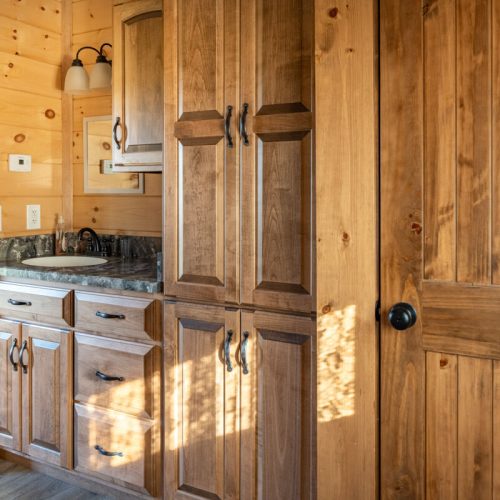 Redwood Lodge Style 1 Bathroom Vanity and Cabinets