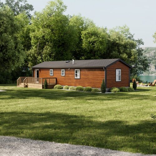 Redwood Lodge Style 1 Exterior Back View