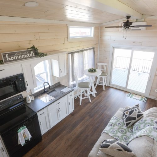 view of kitchen from loft in a summit view